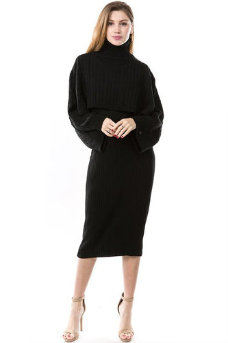 Olivia Pope Sweater Dress Set (Black)