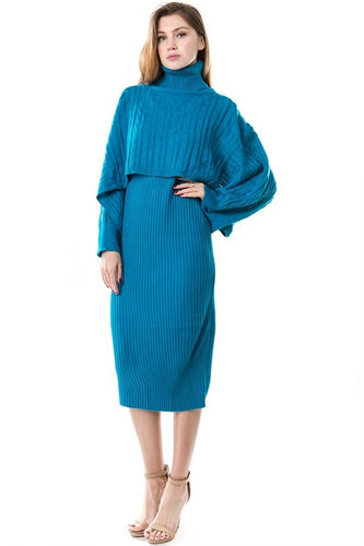 Olivia Pope Sweater Dress Set (Teal)