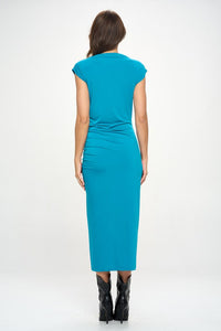 Leave Them Speechless Ruched Dress with Slit