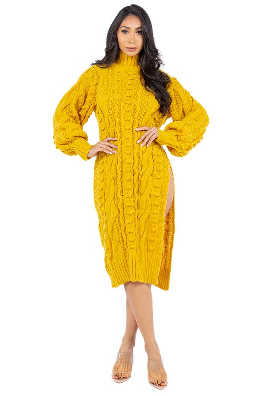 Delena Sweater Dress (Yellow)