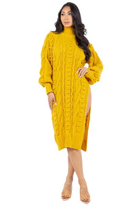 Delena Sweater Dress (Yellow)