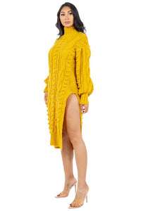 Delena Sweater Dress (Yellow)