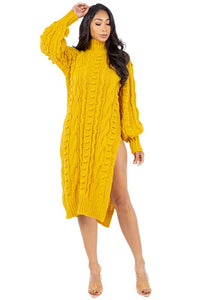 Delena Sweater Dress (Yellow)