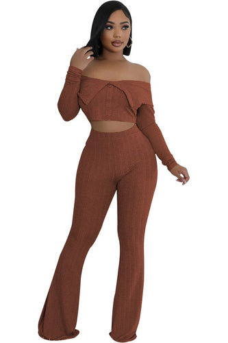 Noir Night Sweater Pants Set (Brown)