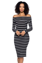 Off The Shoulder Stripped Dress