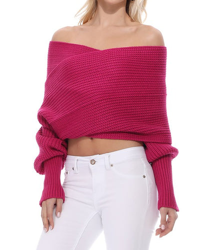 All Wrapped Up Sweater (Fuchsia)