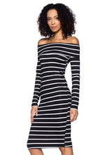 Off The Shoulder Stripped Dress